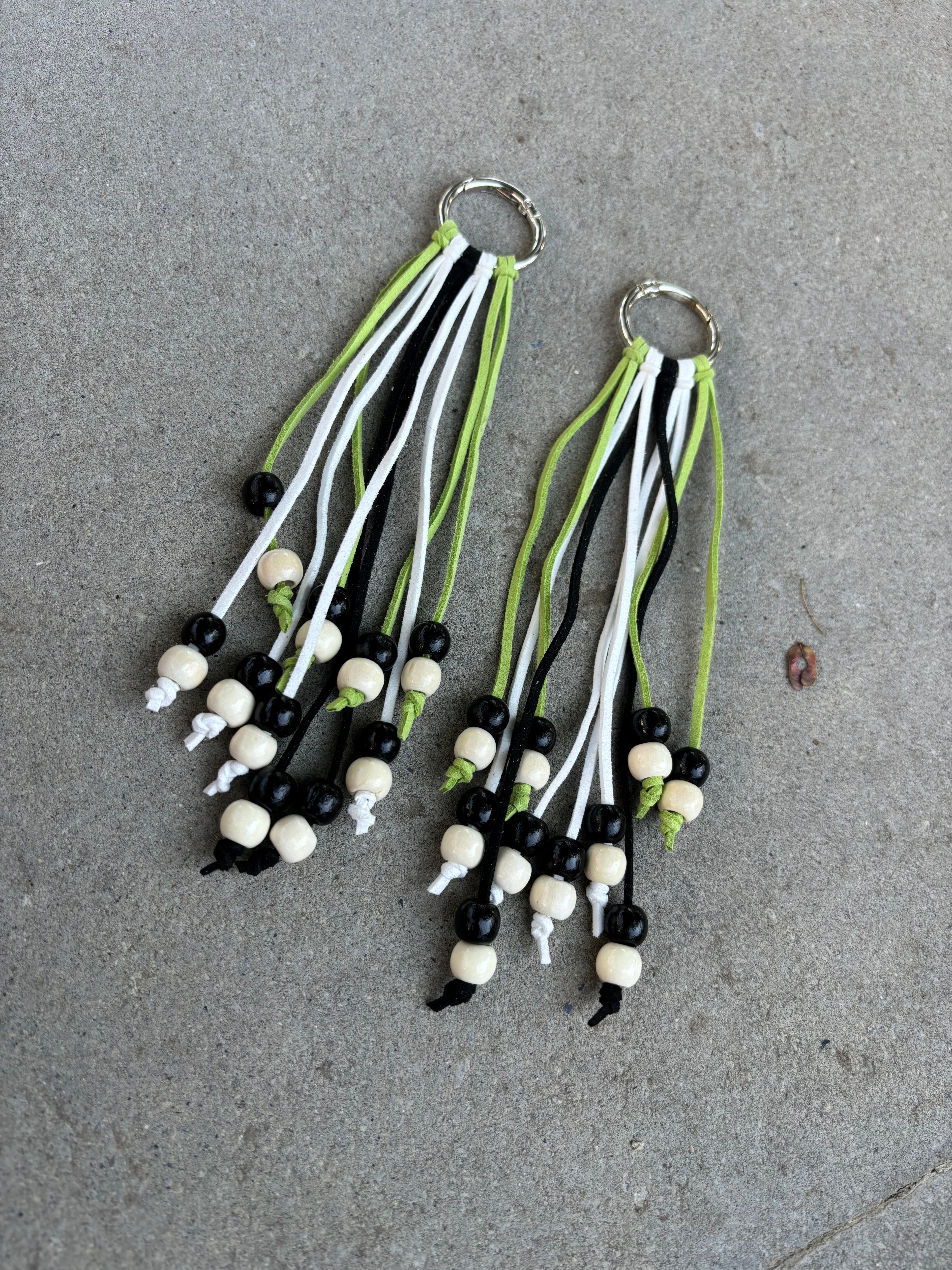 Boot Tassels - Checker Lime