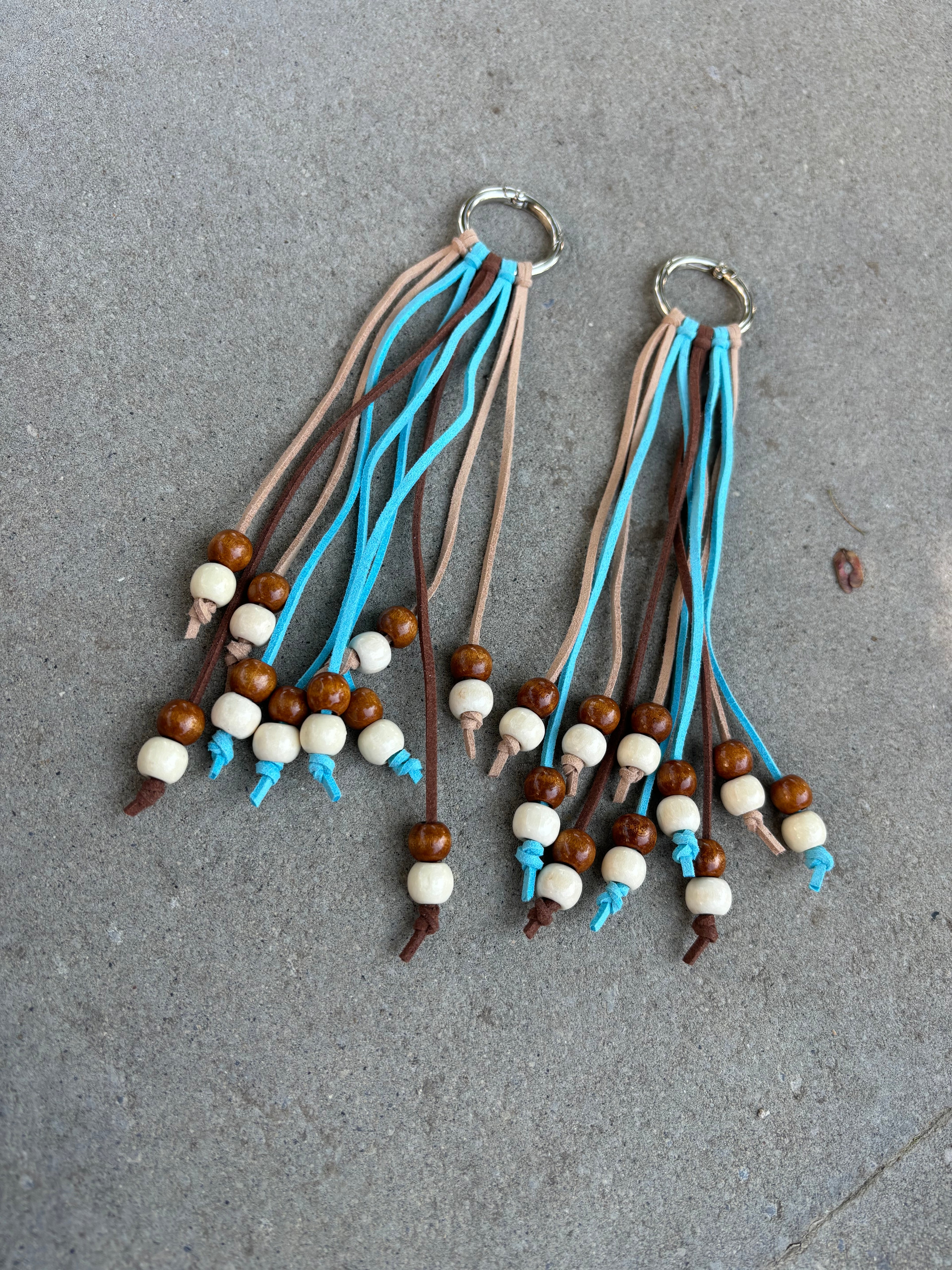 Boot Tassels - Turquoise and browns