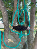 Black Leopard Turquoise Halter